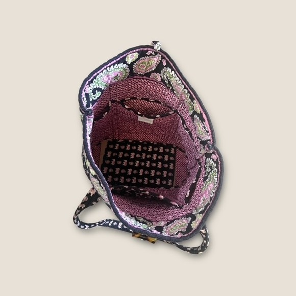 Vera Bradley Quilted Tote Bag Pink Elephant Paisley Shoulder Purse - Picture 5 of 6